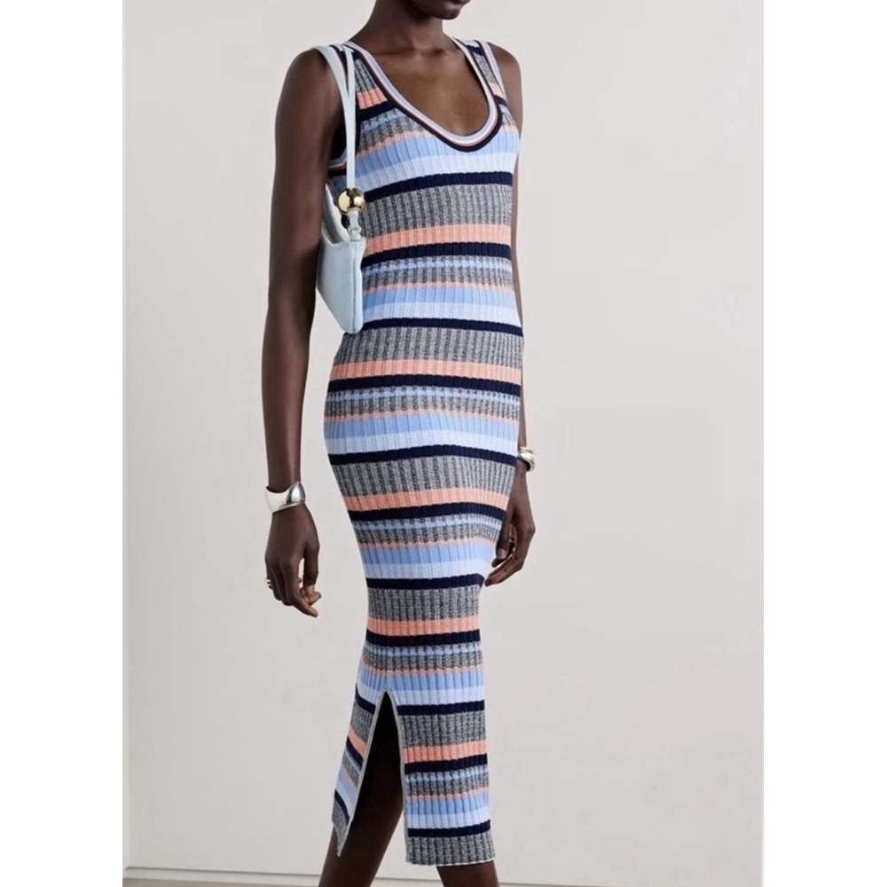 Veronica Beard Fabiana Ribbed-Knit Midi Dress Size XS